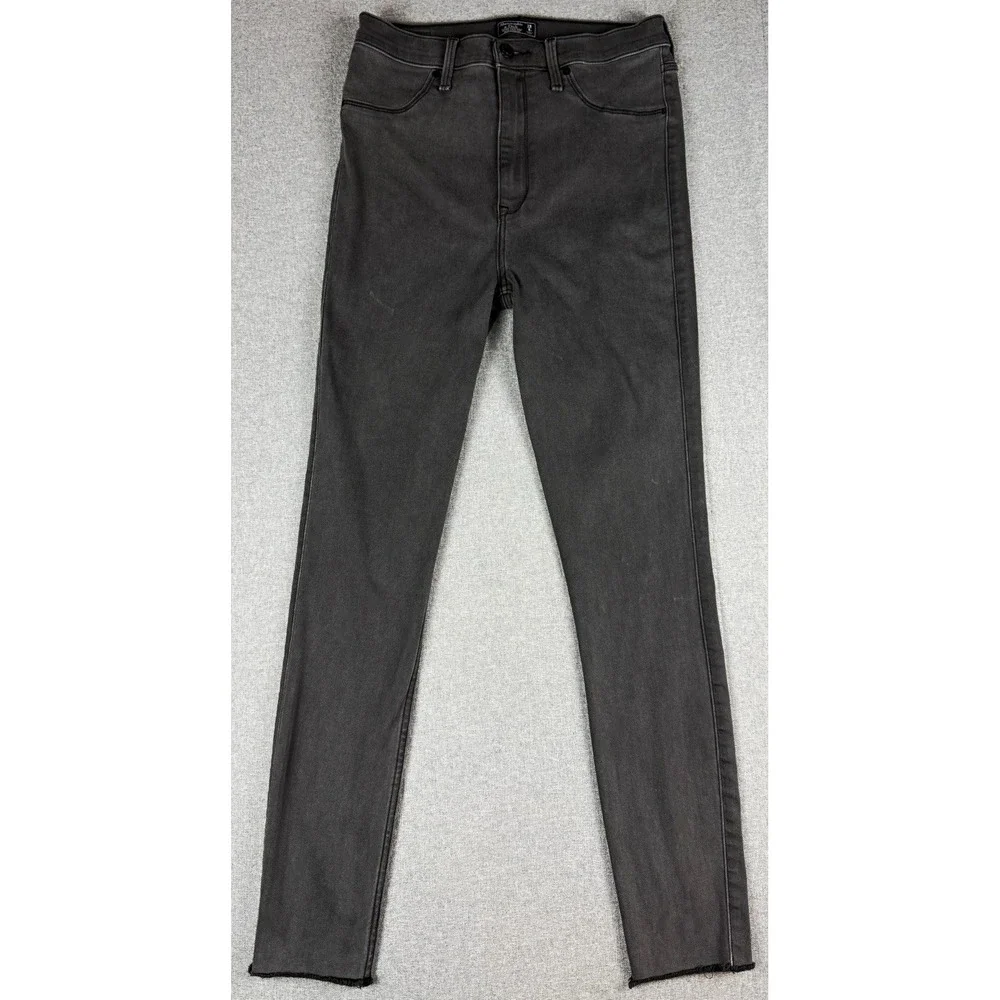 Abercrombie & Fitch Jeans Womens 29 8 Ultra High Rise Legging Gray Raw Hem